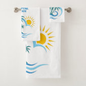 Aangepaste tekst Tropische eilanden Bad Handdoek (Insitu)
