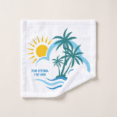 Aangepaste tekst Tropische eilanden Bad Handdoek (Wasdoekje)