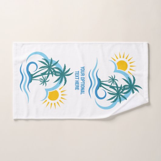 Aangepaste tekst Tropische eilanden Bad Handdoek (Handdoek)