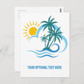 Aangepaste tekst Tropische eilanden Briefkaart (Voorkant / Achterkant)