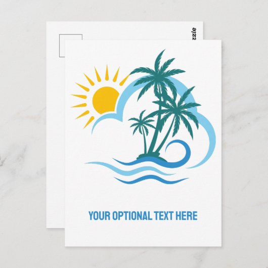 Aangepaste tekst Tropische eilanden Briefkaart (Voorkant / Achterkant)