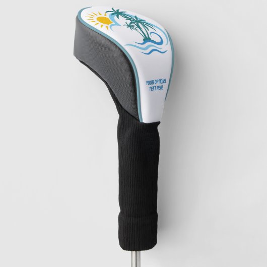 Aangepaste tekst Tropische eilanden Golfheadcover (Schuin)