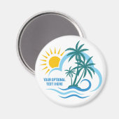 Aangepaste tekst Tropische eilanden Magneet (Voorkant / Achterkant)