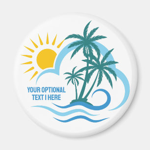 Aangepaste tekst Tropische eilanden Magneet