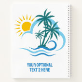 Aangepaste tekst Tropische eilanden Notitieboek (Achterkant)