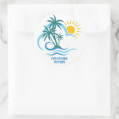 Aangepaste tekst Tropische eilanden Ronde Sticker (Tas)