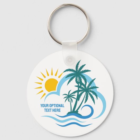 Aangepaste tekst Tropische eilanden Sleutelhanger (Voorkant)