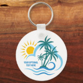 Aangepaste tekst Tropische eilanden Sleutelhanger (Achterkant)