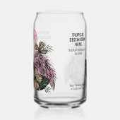 Aangepaste tekst Tropische Flamingo Blikvorm Glas (Links)