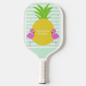 Aangepaste tekst Tropische flamingos Pickleball Paddle (Achterkant)