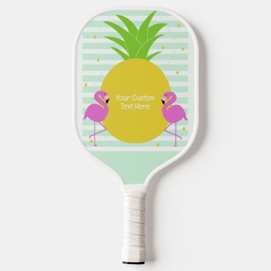 Aangepaste tekst Tropische flamingos Pickleball Paddle (Achterkant)