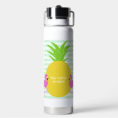Aangepaste tekst Tropische flamingos Waterfles (Achterkant)