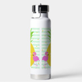 Aangepaste tekst Tropische flamingos Waterfles (Rechts)