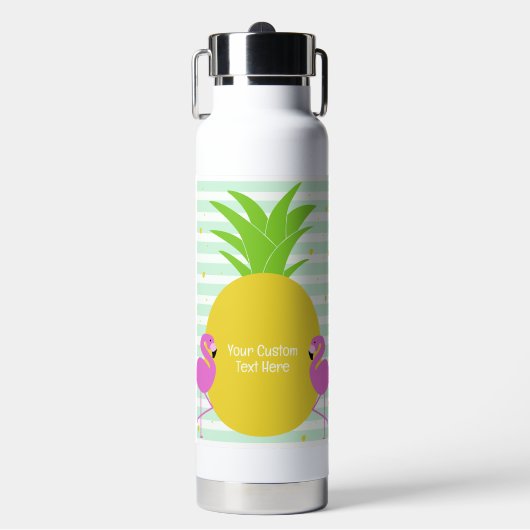 Aangepaste tekst Tropische flamingos Waterfles (Voorkant)