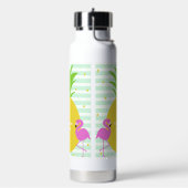 Aangepaste tekst Tropische flamingos Waterfles (Links)
