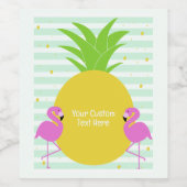 Aangepaste tekst Tropische flamingos Wijn Etiket (Enkel label)