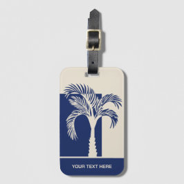 Aangepaste tekst Tropische palmboom Bagagelabel