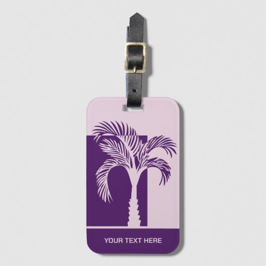 Aangepaste tekst Tropische palmboom Bagagelabel (Voorkant (verticaal))