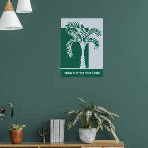 Aangepaste tekst Tropische palmboom Poster