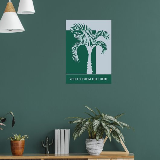 Aangepaste tekst Tropische palmboom Poster (Woonkamer 1)