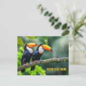 Aangepaste tekst Tropische Toucans Briefkaart (Staand voorkant)