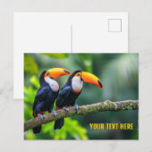 Aangepaste tekst Tropische Toucans Briefkaart (Voorkant / Achterkant)