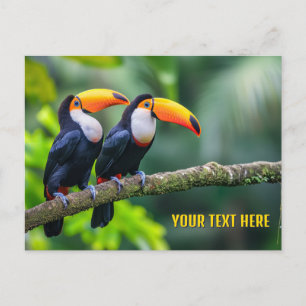 Aangepaste tekst Tropische Toucans Briefkaart