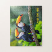 Aangepaste tekst Tropische Toucans Legpuzzel (Verticaal)