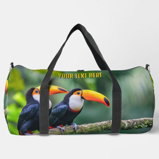 Aangepaste tekst Tropische Toucans Plunjezak (Voorkant)