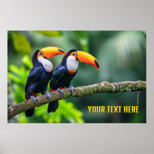 Aangepaste tekst Tropische Toucans Poster