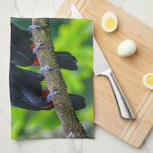 Aangepaste tekst Tropische Toucans Theedoek (Quarter Fold)