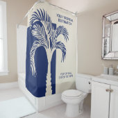 Aangepaste tekst Tropische vakantie Douchegordijn (In situ)
