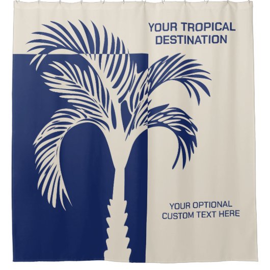 Aangepaste tekst Tropische vakantie Douchegordijn (Voorkant)