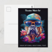 Aangepaste tekst Tropische vakantie hond Briefkaart (Voorkant / Achterkant)