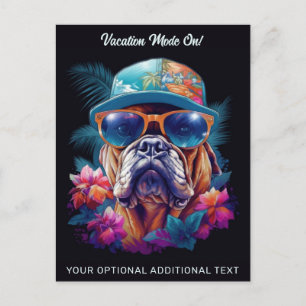 Aangepaste tekst Tropische vakantie hond Briefkaart