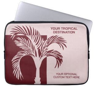 Aangepaste tekst Tropische vakantie Laptop Sleeve