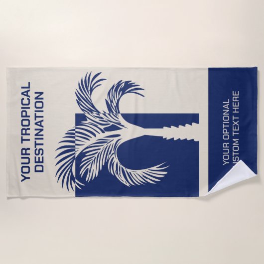 Aangepaste tekst Tropische vakantie Strandlaken (Voorkant)