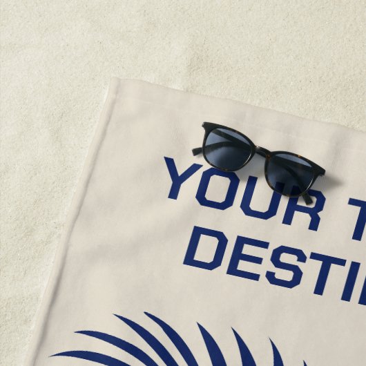 Aangepaste tekst Tropische vakantie Strandlaken (In situ)