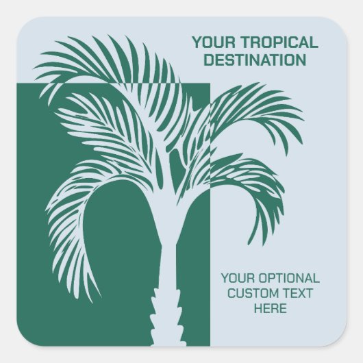 Aangepaste tekst Tropische vakantie Vierkante Sticker (Voorkant)