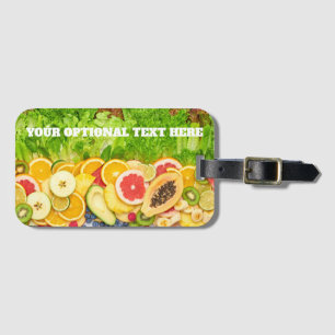 Aangepaste tekst tropische vruchten bagagelabel