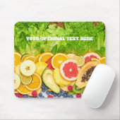 Aangepaste tekst tropische vruchten muismat (Met muis)