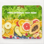 Aangepaste tekst tropische vruchten muismat (Voorkant)