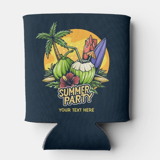 Aangepaste tekst Tropische zomer Blikjeskoeler (Achterkant)