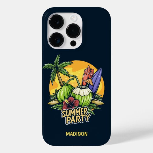 Aangepaste tekst Tropische zomer Case-Mate iPhone Case (Achterkant)