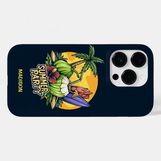 Aangepaste tekst Tropische zomer Case-Mate iPhone Case (Achterkant (horizontaal))