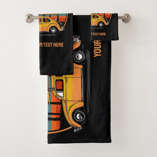 Aangepaste tekst Tropische zonsondergang Bad Handdoek (Insitu)