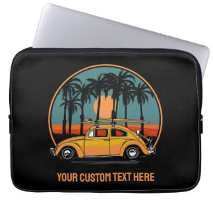 Aangepaste tekst Tropische zonsondergang Laptop Sleeve