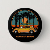 Aangepaste tekst Tropische zonsondergang Ronde Button 5,7 Cm (Voorkant)