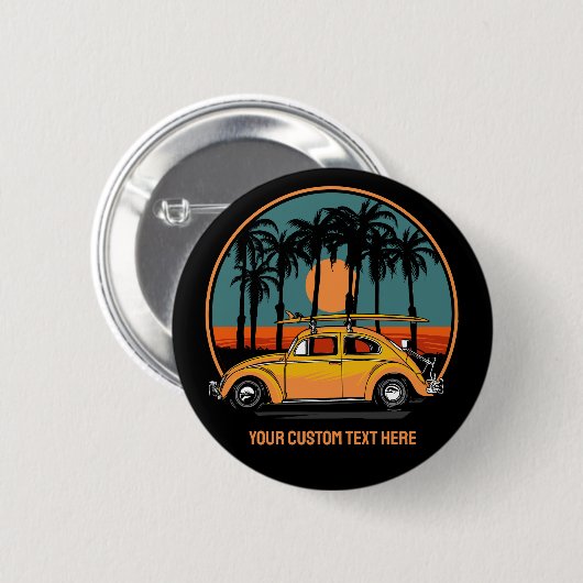Aangepaste tekst Tropische zonsondergang Ronde Button 5,7 Cm (Voorkant /achterkant)