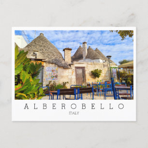 Aangepaste tekst, trulli-huizen, Alberobello, Apul Briefkaart